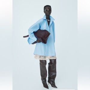 H&M Studio Collection Light Blue Oversized Poplin Shirt